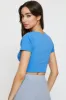 Blue Crop Top Short Sleeve sold by Ally Fashion