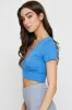 Blue Crop Top Short Sleeve sold by Ally Fashion