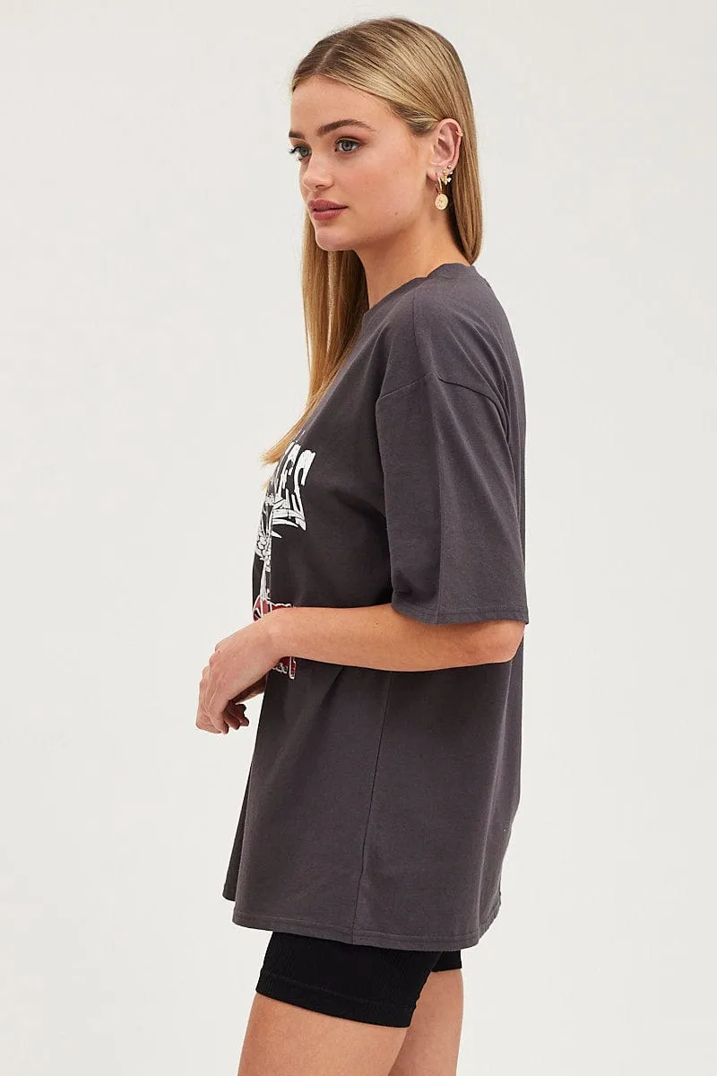 Black Graphic T Shirt Short Sleeve sold by Ally Fashion product image thumbnail 4