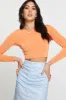 Orange Crop Top Long Sleeve sold by Ally Fashion