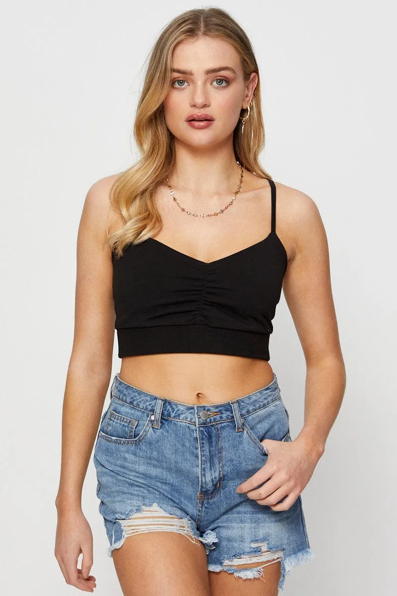 Black Singlet Bralette Crop sold by Ally Fashion