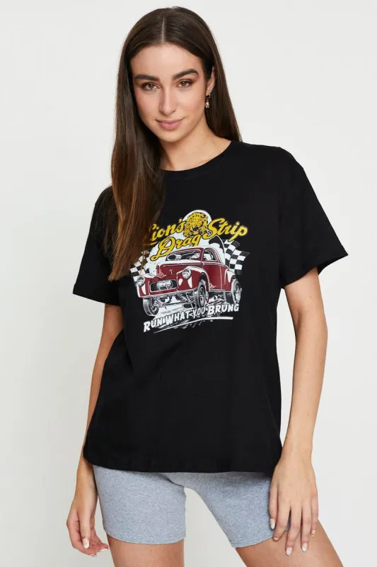 Black Graphic T Shirt Short Sleeve sold by Ally Fashion