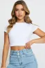 White Crop Top Short Sleeve sold by Ally Fashion