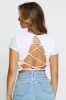 White Crop Top Short Sleeve sold by Ally Fashion