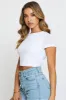 White Crop Top Short Sleeve sold by Ally Fashion