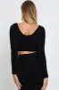 Black Crop Top Long Sleeve sold by Ally Fashion