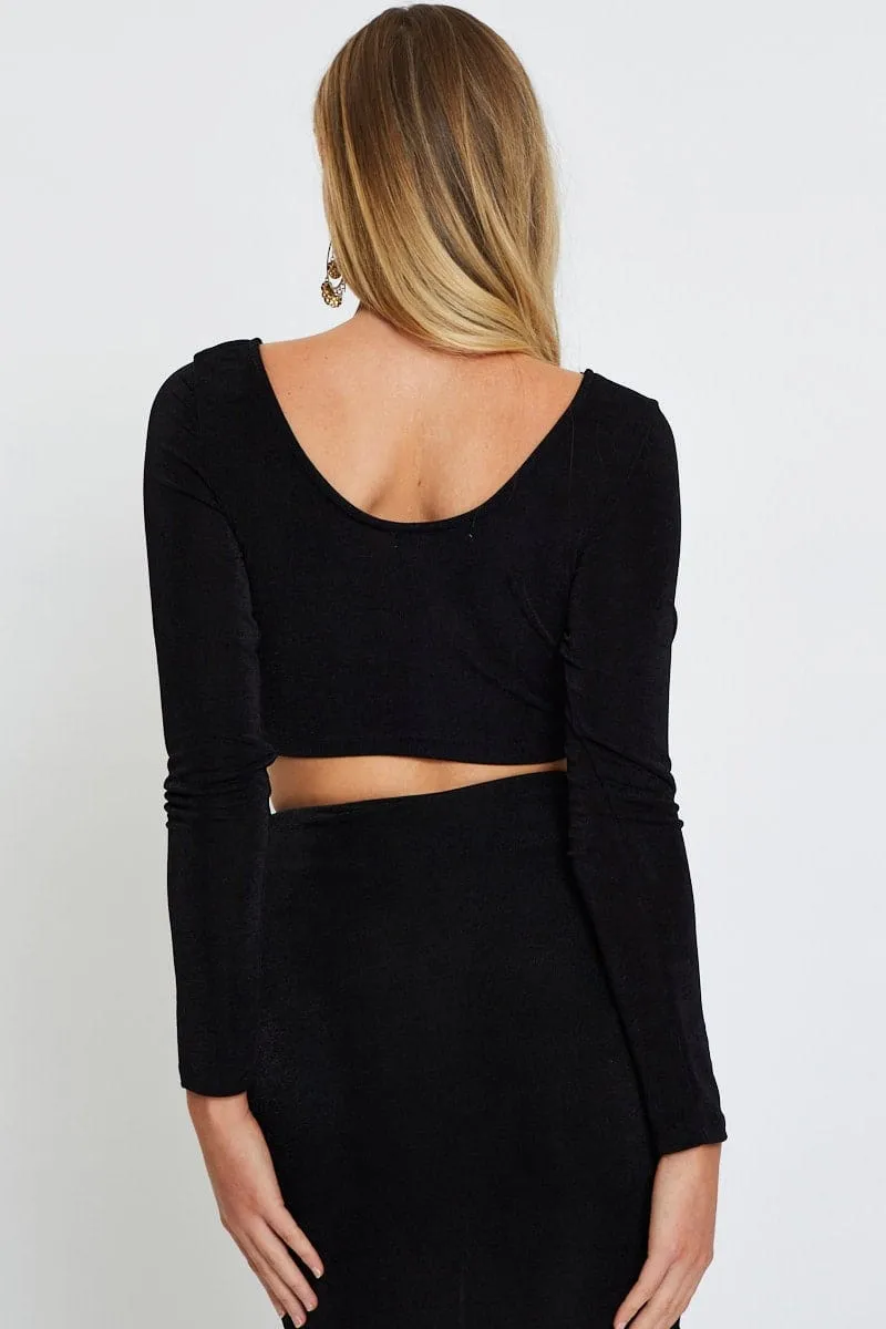Black Crop Top Long Sleeve sold by Ally Fashion product image thumbnail 5
