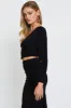 Black Crop Top Long Sleeve sold by Ally Fashion