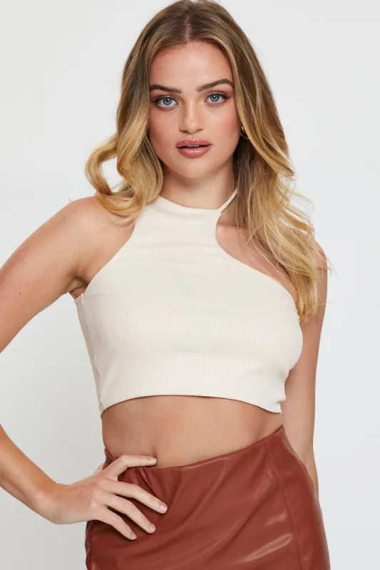 White Crop Top Sleeveless sold by Ally Fashion