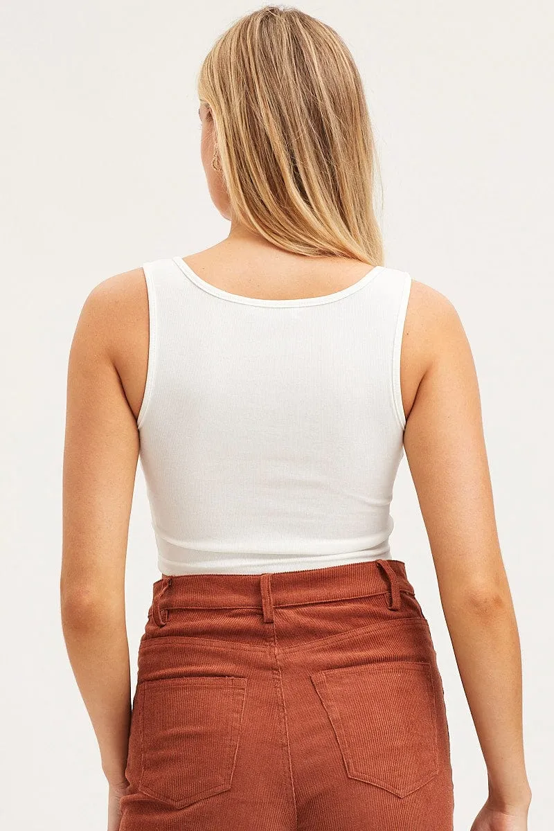 White Crop Top sold by Ally Fashion product image thumbnail 5