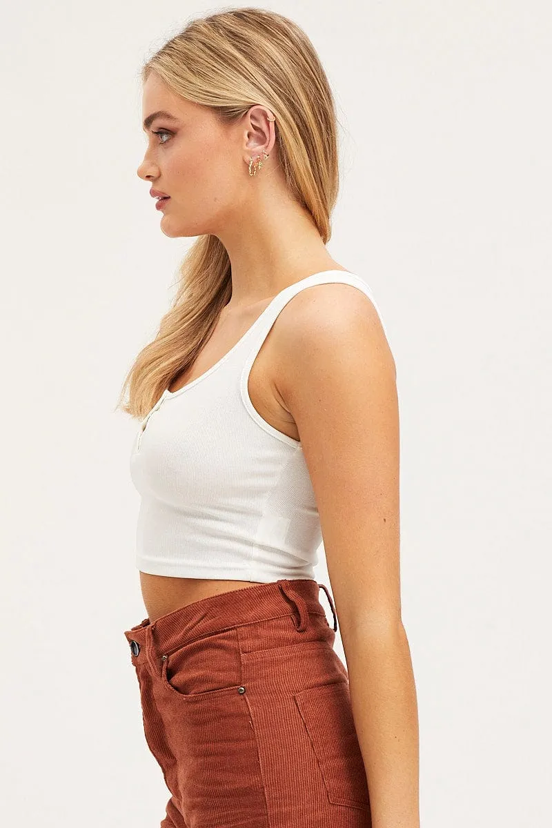 White Crop Top sold by Ally Fashion product image thumbnail 3
