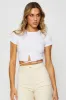 White Crop T Shirt Short Sleeve sold by Ally Fashion