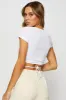 White Crop T Shirt Short Sleeve sold by Ally Fashion