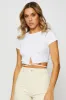 White Crop T Shirt Short Sleeve sold by Ally Fashion