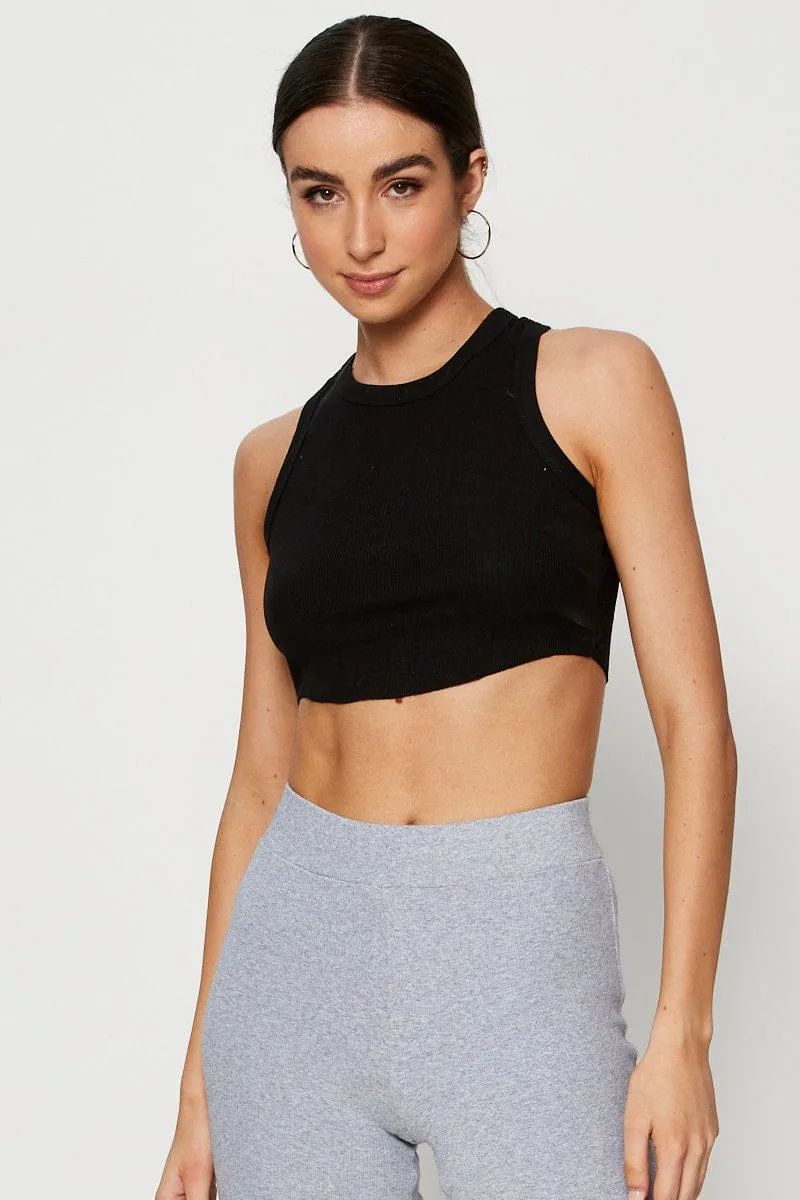 Black Crop Top sold by Ally Fashion product image thumbnail 3