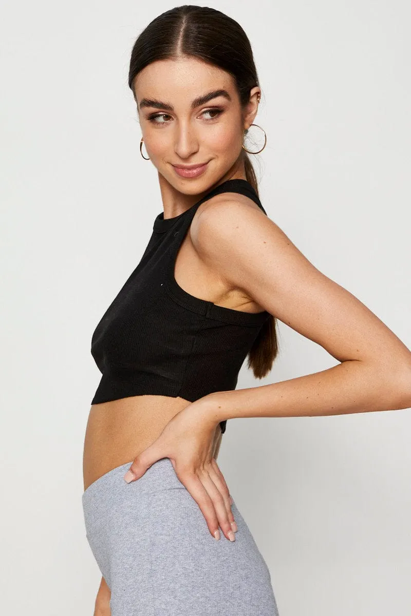 Black Crop Top sold by Ally Fashion product image thumbnail 4