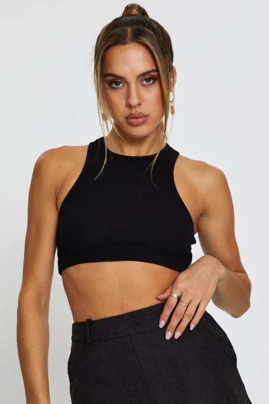 Black Crop Top sold by Ally Fashion