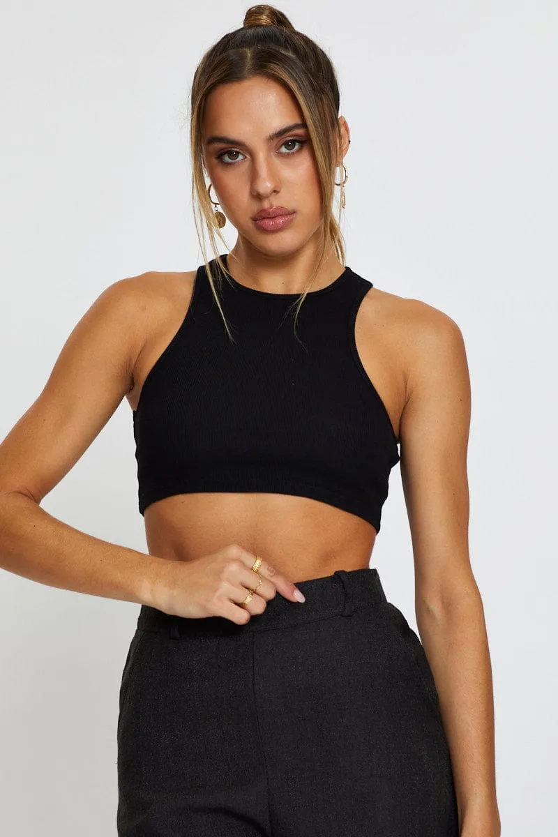 Black Crop Top sold by Ally Fashion product image thumbnail 2