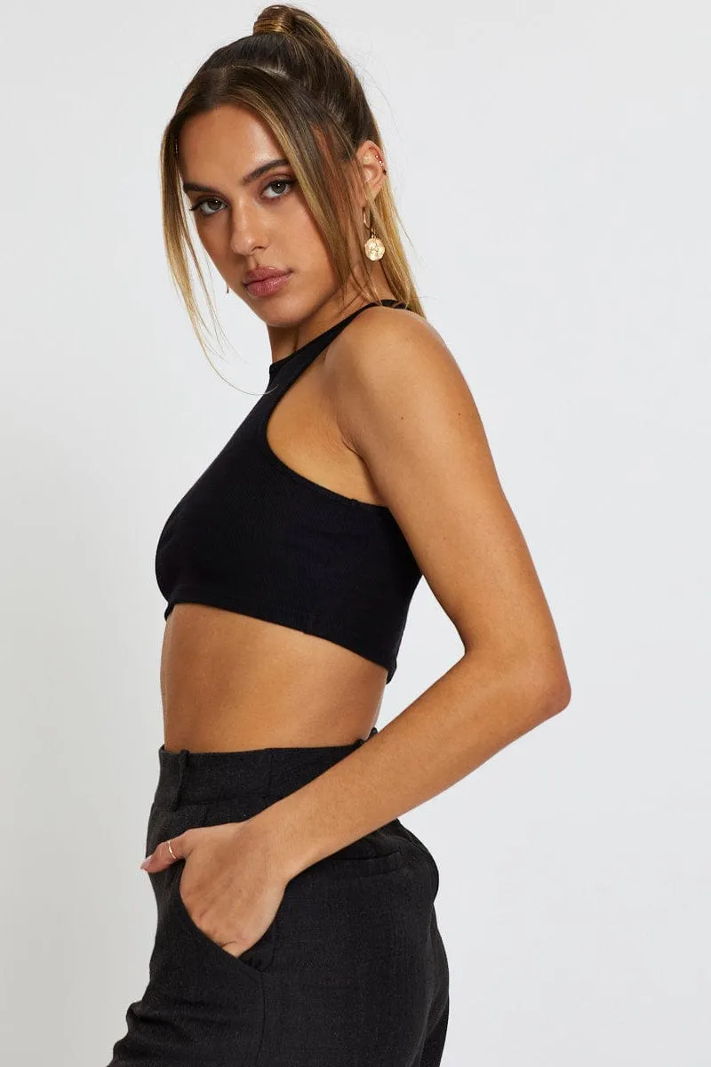 Black Crop Top sold by Ally Fashion product image thumbnail 4