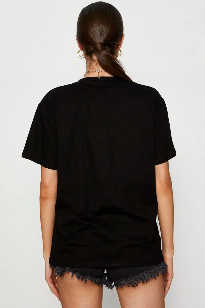Black Graphic T Shirt Short Sleeve sold by Ally Fashion product image thumbnail 5