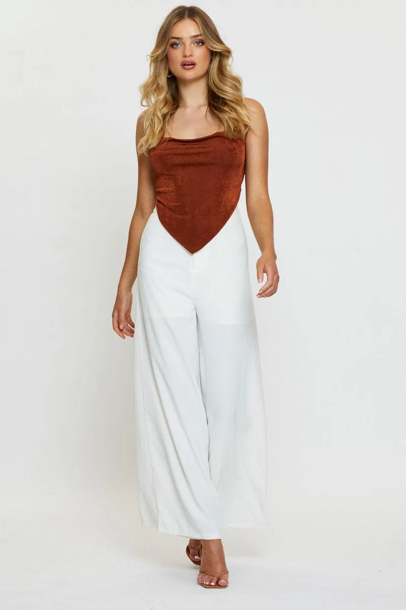 Brown Crop Top Halter Neck sold by Ally Fashion product image thumbnail 3