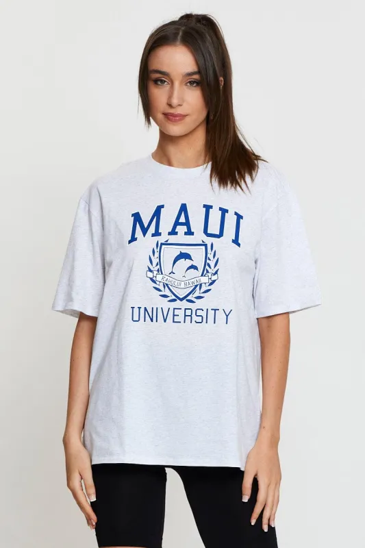 Grey Graphic T Shirt Short Sleeve sold by Ally Fashion