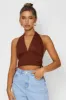 Brown Top Halter Neck sold by Ally Fashion