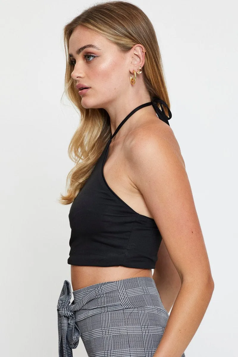 Black Basic Top Halter Neck sold by Ally Fashion product image thumbnail 4