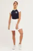 Blue Short Sleeve Embroidered Raglan Tee sold by Ally Fashion