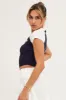 Blue Short Sleeve Embroidered Raglan Tee sold by Ally Fashion