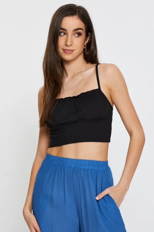 Black Crop Top sold by Ally Fashion