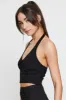 Black Ring Detail Top Crop Halter Neck sold by Ally Fashion