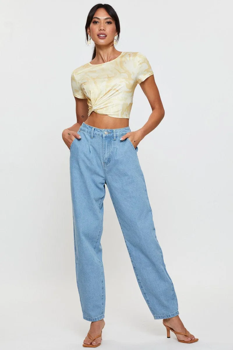 Print Knot Top Short Sleeve sold by Ally Fashion product image thumbnail 2