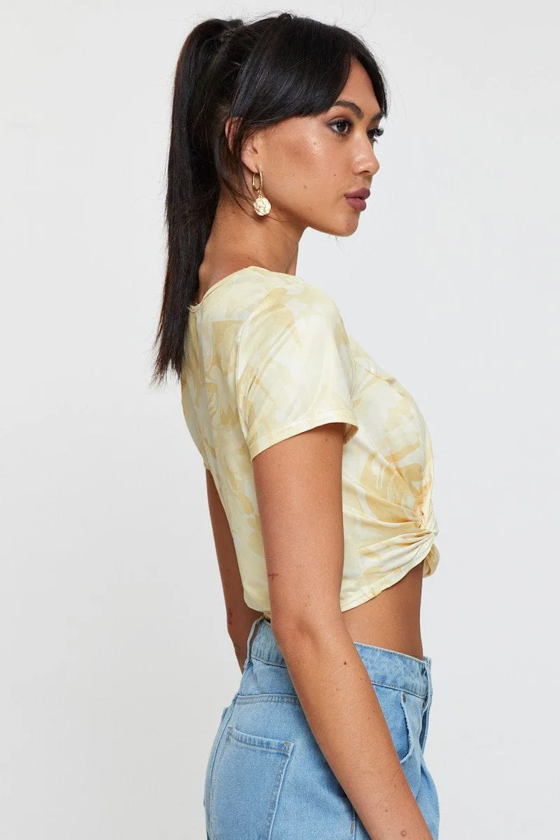 Print Knot Top Short Sleeve sold by Ally Fashion product image thumbnail 4