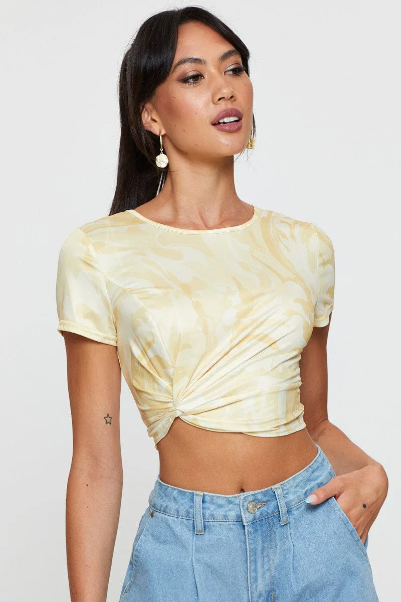 Print Knot Top Short Sleeve sold by Ally Fashion product image thumbnail 3