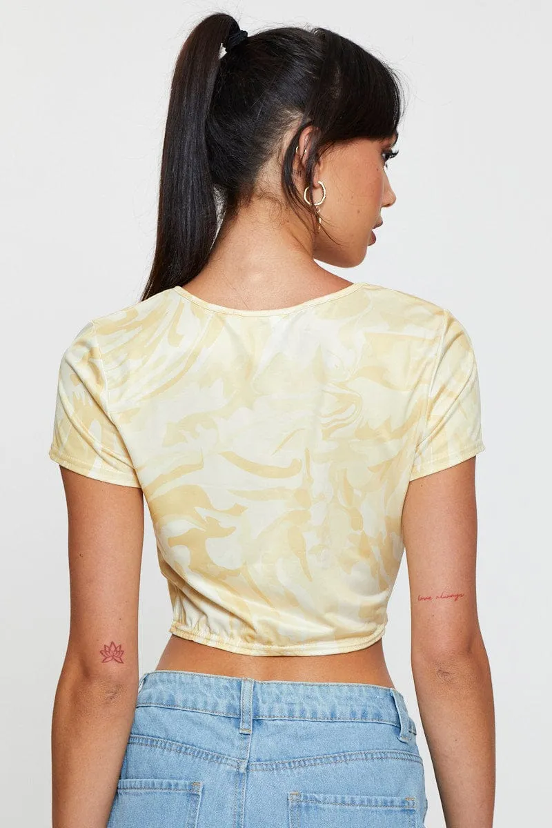 Print Knot Top Short Sleeve sold by Ally Fashion product image thumbnail 5