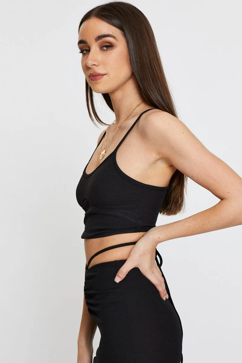 Black Crop Top sold by Ally Fashion product image thumbnail 4