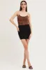 Brown Sleeveless Corset Look Waist Detail Mesh Bodysuit sold by Ally Fashion