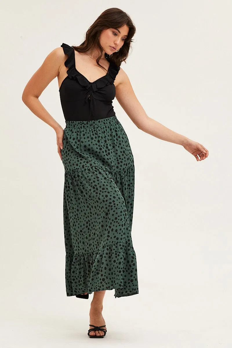 Black Jersey Sleeveless Ruffle Tie Front Bodysuit sold by Ally Fashion product image thumbnail 3