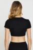 Black Crop Top Short Sleeve sold by Ally Fashion