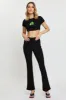Black Crop Top Short Sleeve sold by Ally Fashion