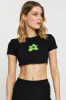 Black Crop Top Short Sleeve sold by Ally Fashion