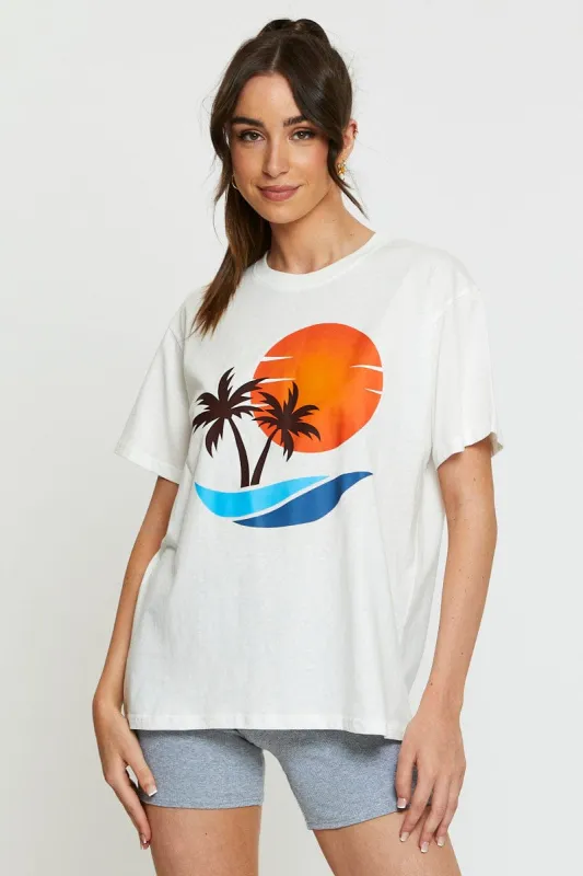 White Graphic T Shirt Short Sleeve sold by Ally Fashion