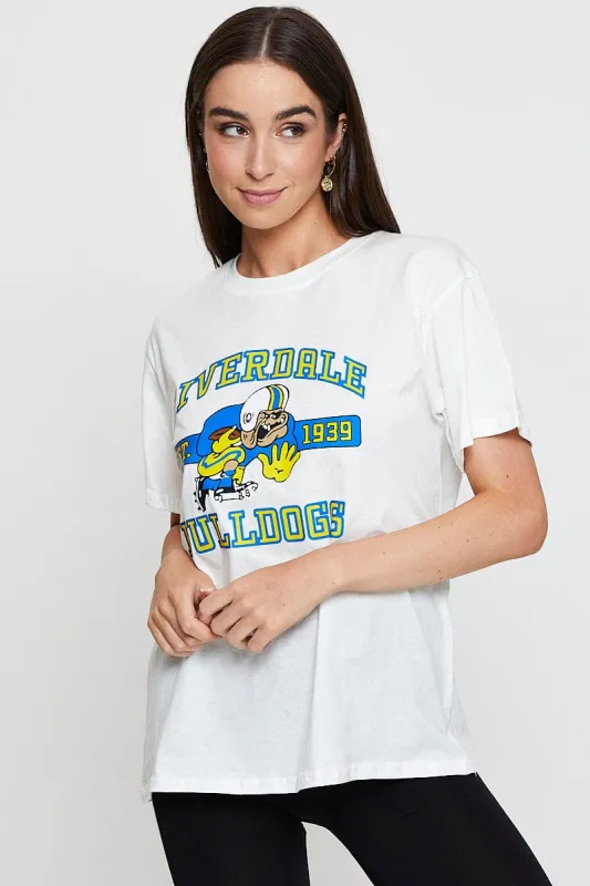 White Vintage T Shirt Short Sleeve sold by Ally Fashion