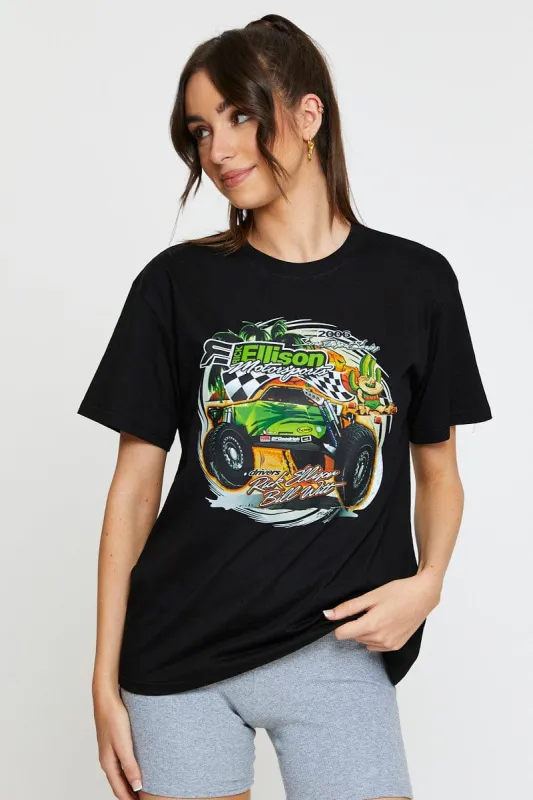 Black Vintage T Shirt Short Sleeve sold by Ally Fashion