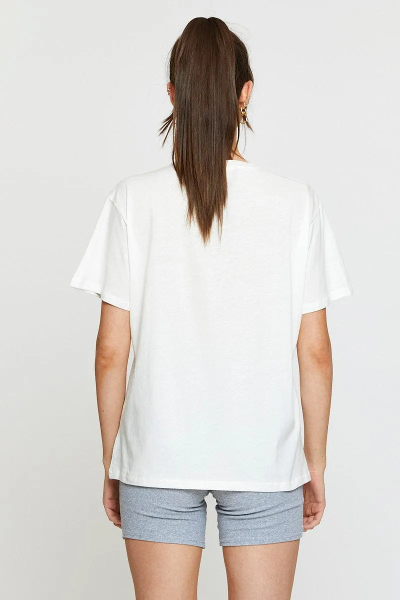 White Vintage T-Shirt Short Sleeve sold by Ally Fashion product image thumbnail 5