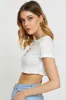 White Crop Top Short Sleeve sold by Ally Fashion