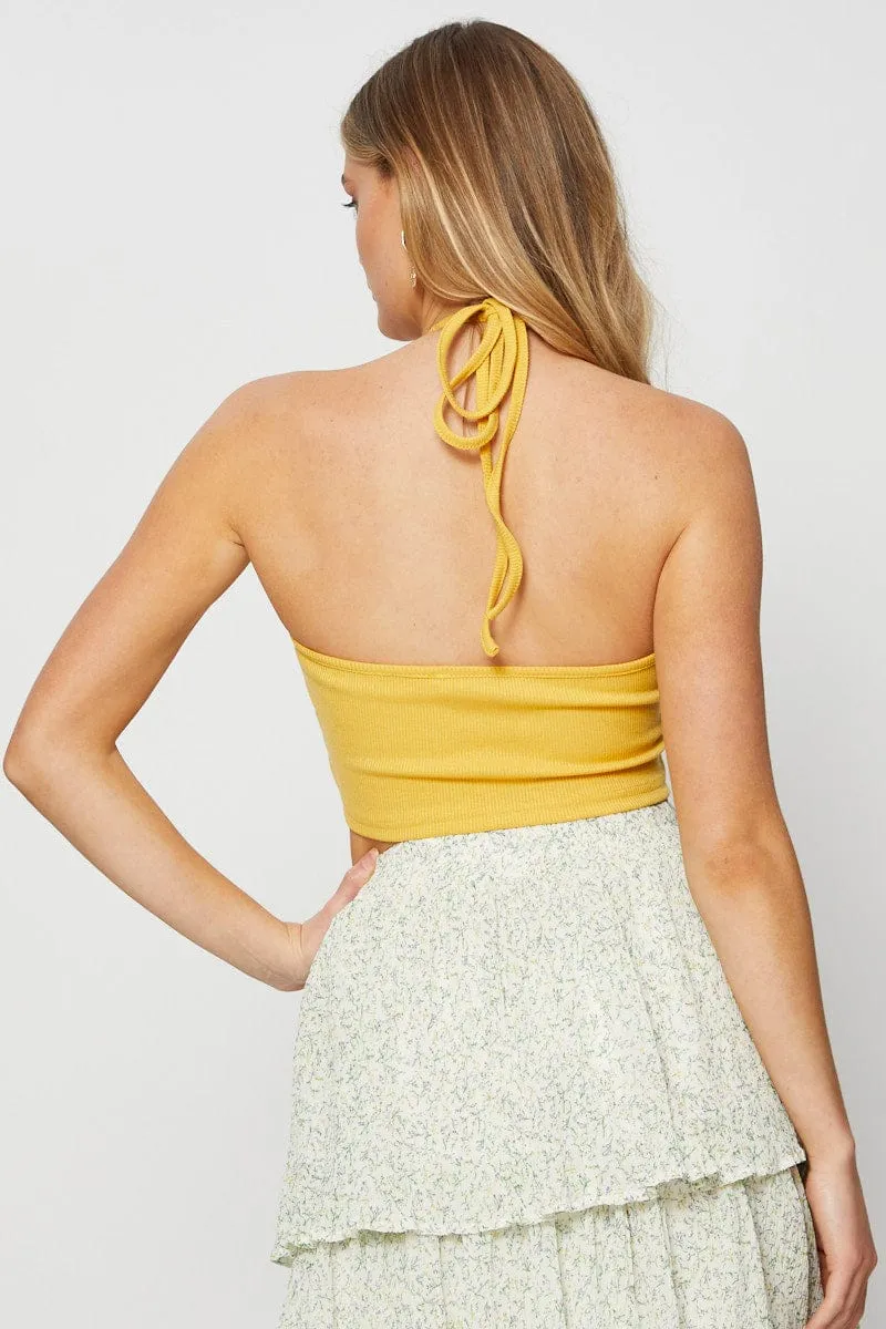 Yellow Halter Top Crop sold by Ally Fashion product image thumbnail 5