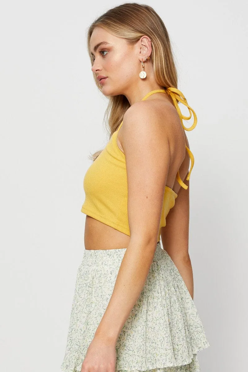 Yellow Halter Top Crop sold by Ally Fashion product image thumbnail 4