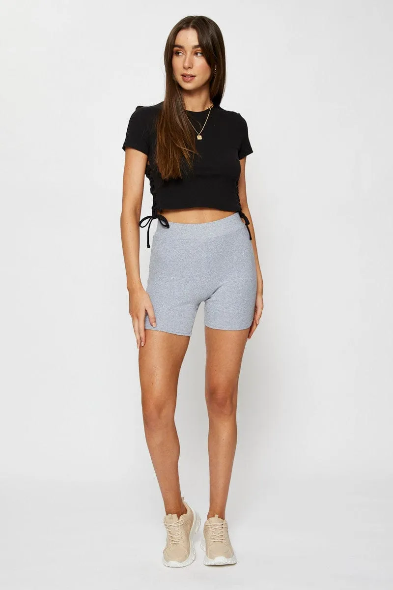 Black Crop T Shirt Short Sleeve sold by Ally Fashion product image thumbnail 2